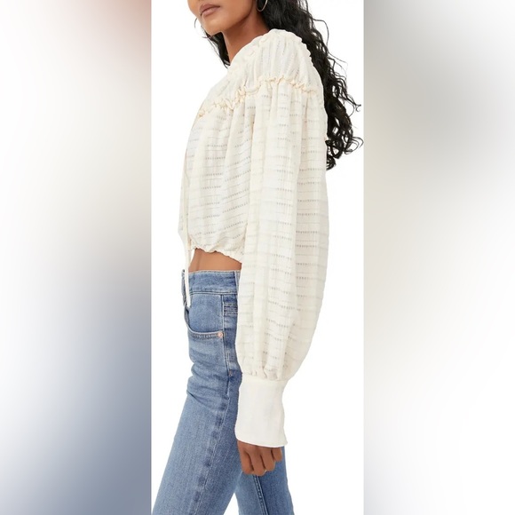 NWT Free People Hailey Crop Sleeve Blouse* - Picture 8 of 8